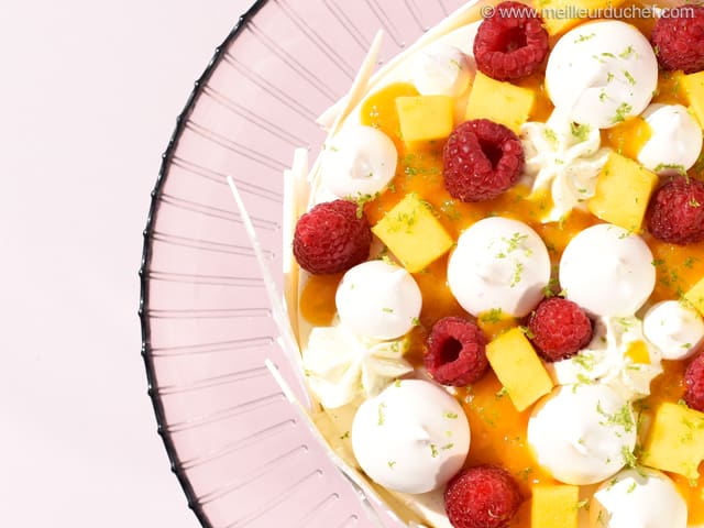 Vacherin framboise, mangue et citron