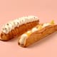Viennoiserie en barre fourrée au chocolat blond, praliné vanille et chantilly