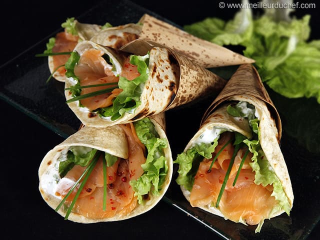 Wraps au saumon fumé