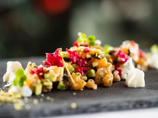 Photo De Buche De Noel Comme Plat Dans Un Restaurant Haut De Gamme