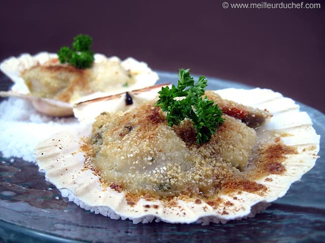 Coquilles Saint-Jacques à la Bretonne (Scallops au Gratin)