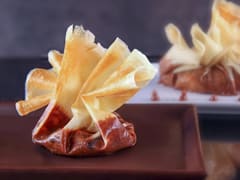 Brik Pastry Purses with Caramelized Pears