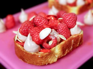 Brioche French Toast, Raspberry & Piquillo Pepper with Smoked Sweet Chilli