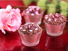 Chocolate Mousse with a Raspberry Heart