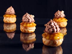 Chocolate, Pecan & Mango Choux Buns