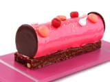 Chocolate & Raspberry Log, on a Brownie Biscuit