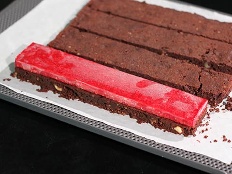 Chocolate & Raspberry Entremets, on a Brownie Biscuit - 92