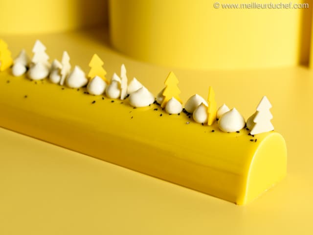 Lemon, Black sesame & Yuzu Christmas Yule Log