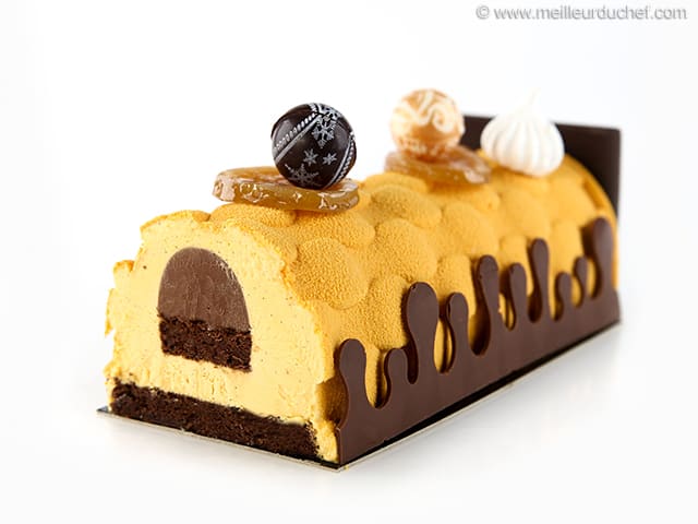 Ice Cream Yule Log, Baroque Finish - Illustrated recipe - Meilleur du Chef