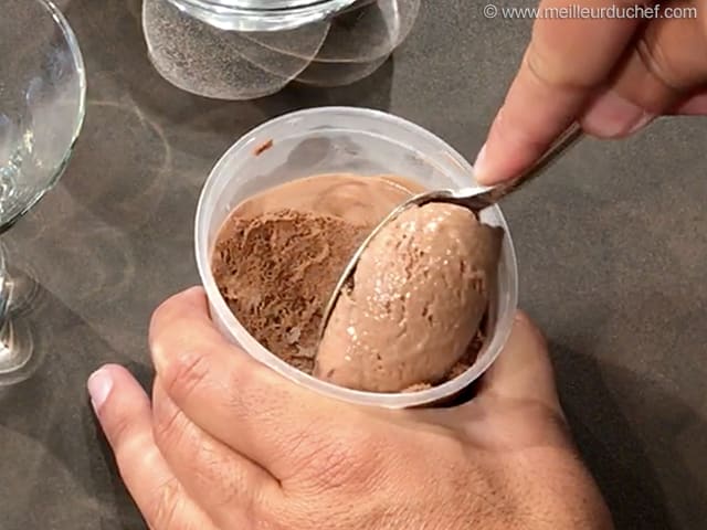 Chocolate Ice Cream Scoop Ball Serving And Chocolates Toppings And