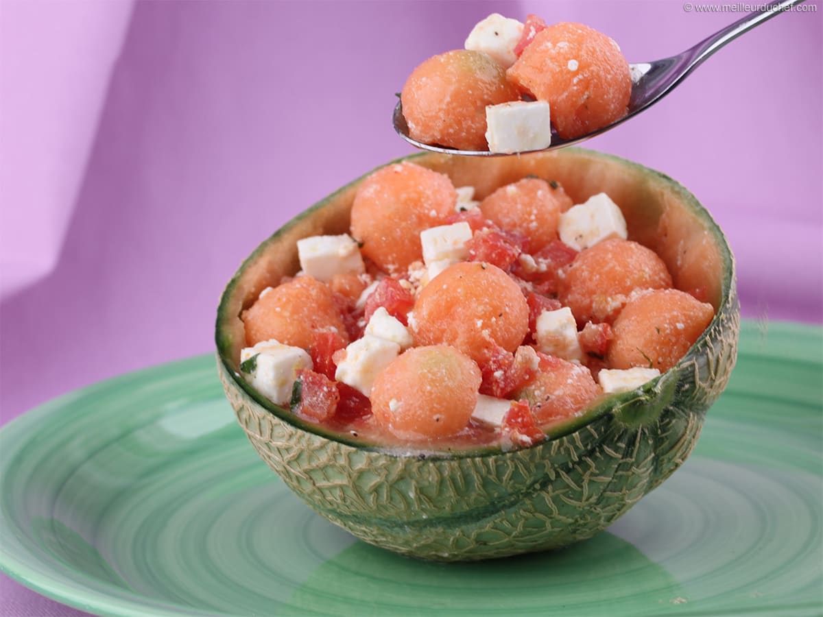 Melon & Feta Salad Recipe with images Meilleur du Chef