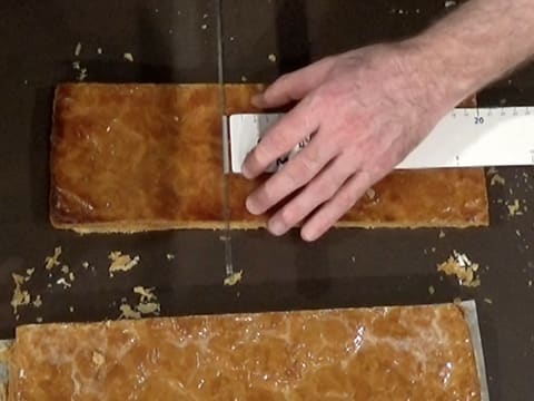 Use a knife and a ruler to trim the pastry strip