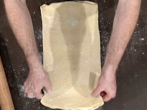 Sprinkle flour over the dough