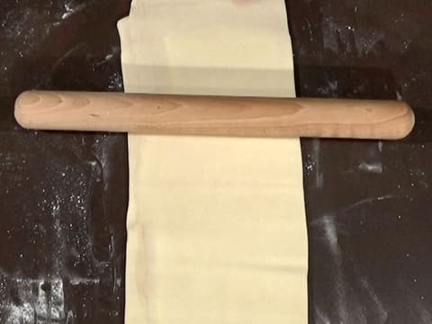 Roll out the dough lengthwise with a rolling pin