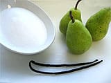 All ingredients for the poached pears