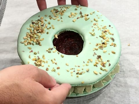 Pistachio Macaron Cake with Red Berries - 64