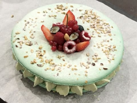 Pistachio Macaron Cake with Red Berries - 68