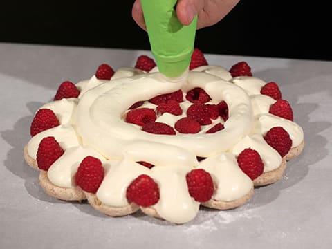 Pistachio, Raspberry & White Chocolate Macaron Cake - 49