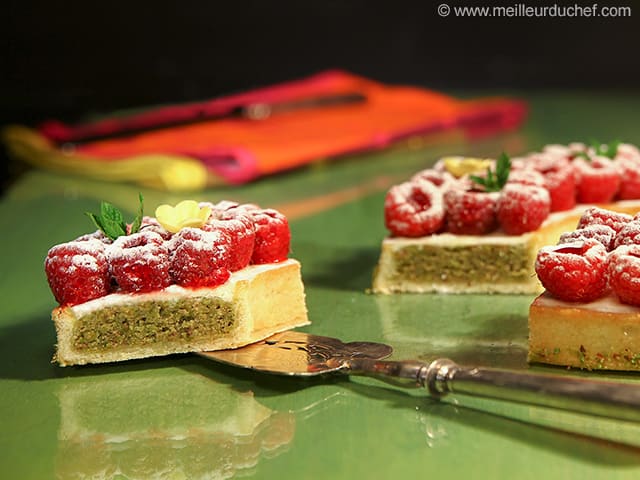 Raspberry & Pistachio Tart