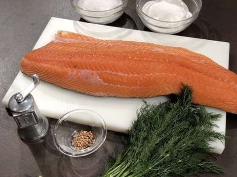 Salmon Gravlax with Dill Sauce - 1