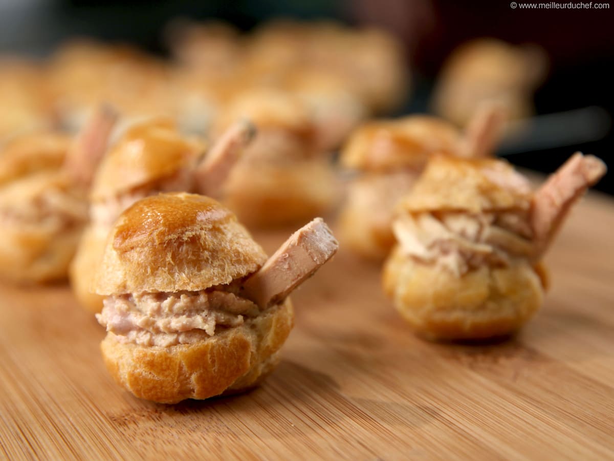 Choux Buns with Foie Gras Mousse - Recipe with images - Meilleur du Chef