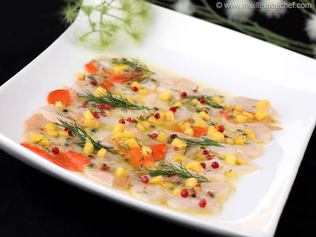 Scallop Carpaccio with Mango & Passion Fruit