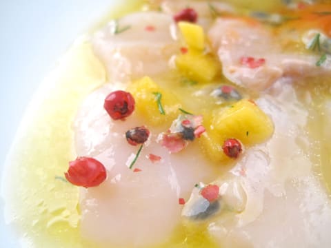 Scallop Carpaccio with Mango & Passion Fruit - 18