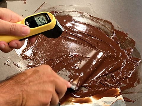 Tempering dark chocolate couverture (traditional method) - Recipe with  images - Meilleur du Chef