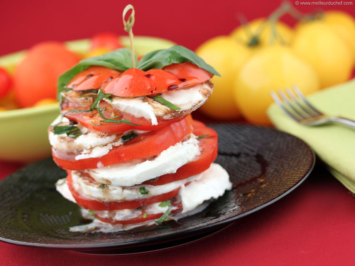 Tomato &amp; Mozzarella Stack - Illustrated recipe - Meilleur du Chef