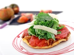 Tomato Tarte Tatin with Rocket & Parmesan