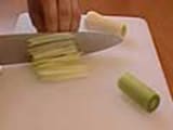 Trimming leeks into a julienne - 5