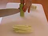 Trimming leeks into a julienne - 6