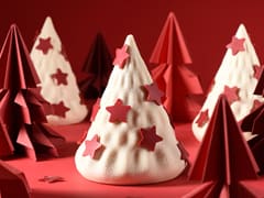 Entremets Albero di Natale con ribes rosso, ribes nero e vaniglia
