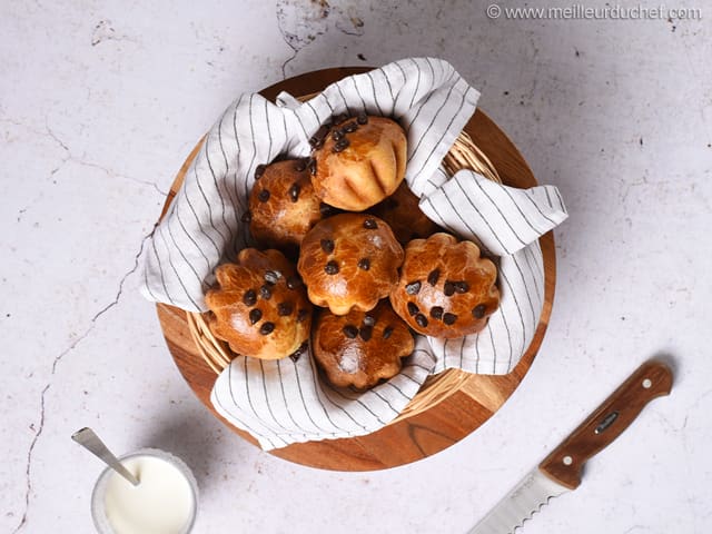 Mini brioche con gocce di cioccolato