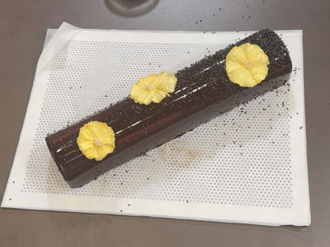 Tronchetto di Natale all'Ananas, Cocco e Pralinato al Sesamo Nero - 180