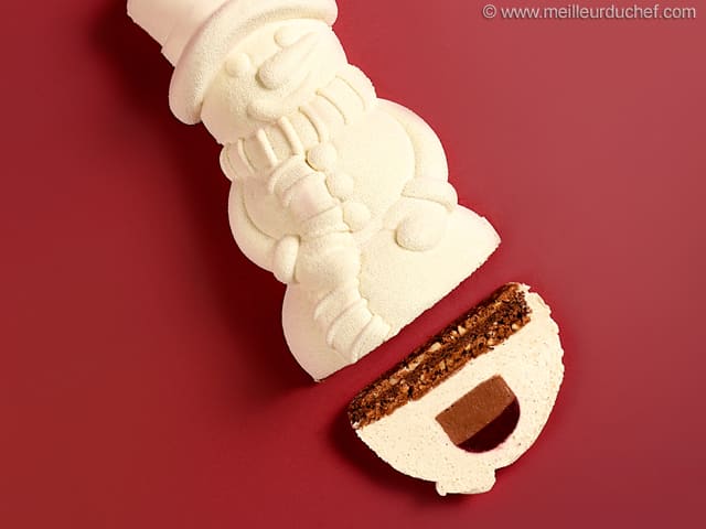 Tronchetto di Natale Pupazzo di neve ai frutti rossi, cioccolato e vaniglia