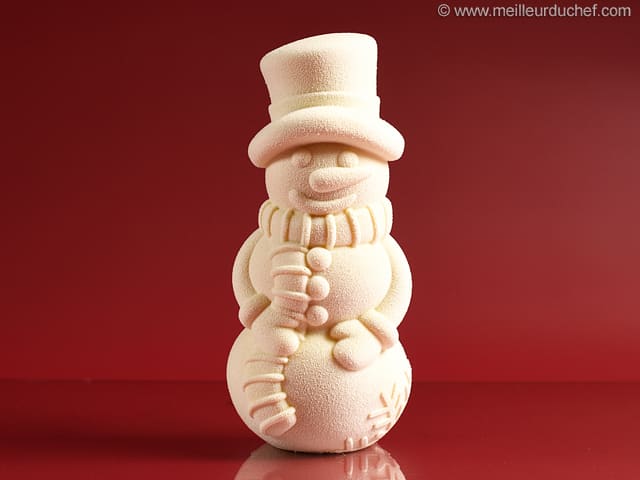 Tronchetto di Natale Pupazzo di neve ai frutti rossi, cioccolato e vaniglia